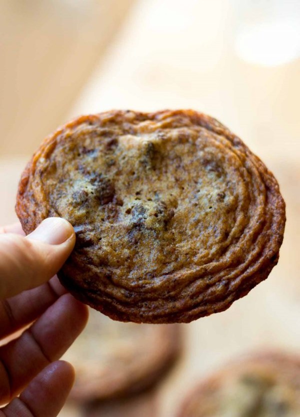 Thin, crisp chocolate chip cookies
