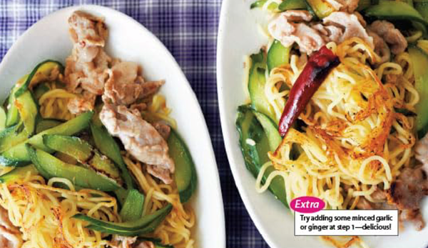 Thin ramen with pork & cucumber