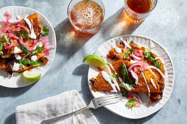 Thomas Ortega's beef short rib birria quesatacos 