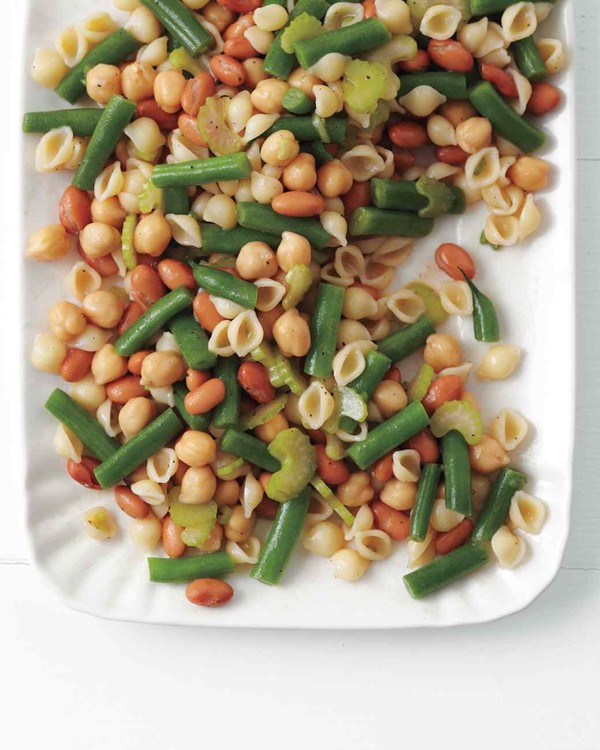 Three-bean pasta salad