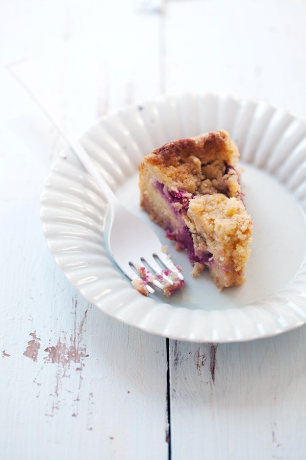 Three-berry and yogurt cake