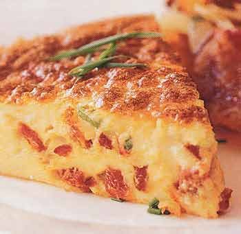 Three-cheese baked eggs with roasted peppers