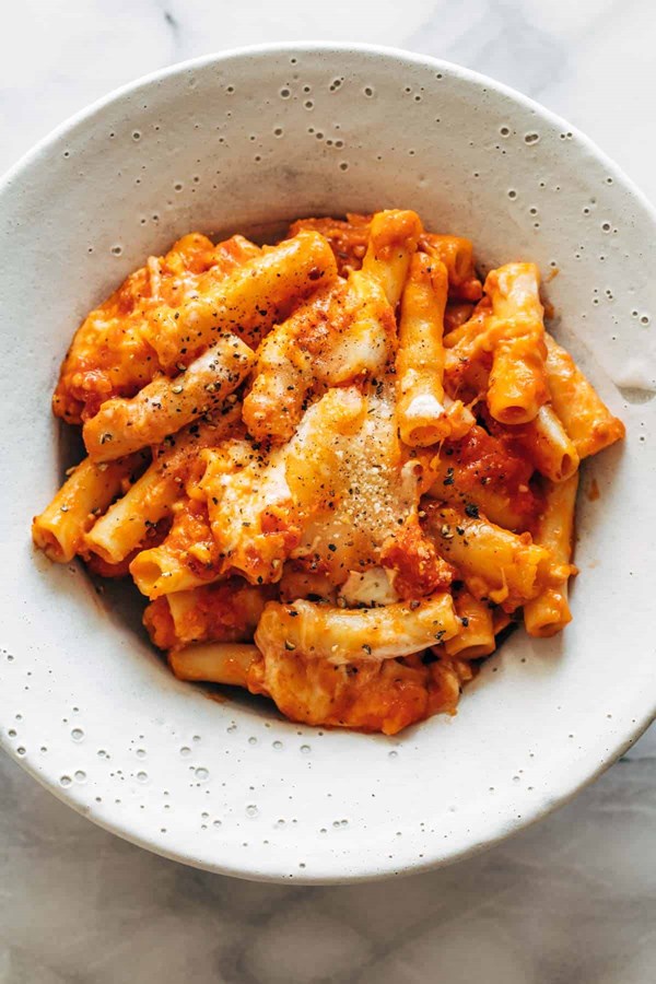 Three cheese baked ziti