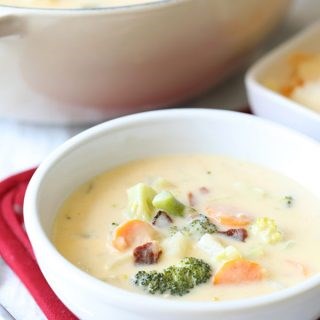 Three-cheese beer soup