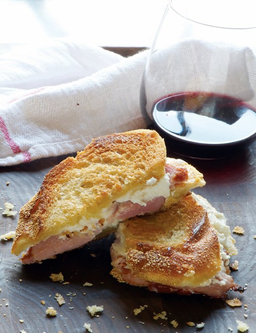 Three-cheese grilled cheese