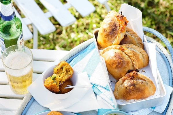 Three-cheese mortadella pockets with olive oil crust
