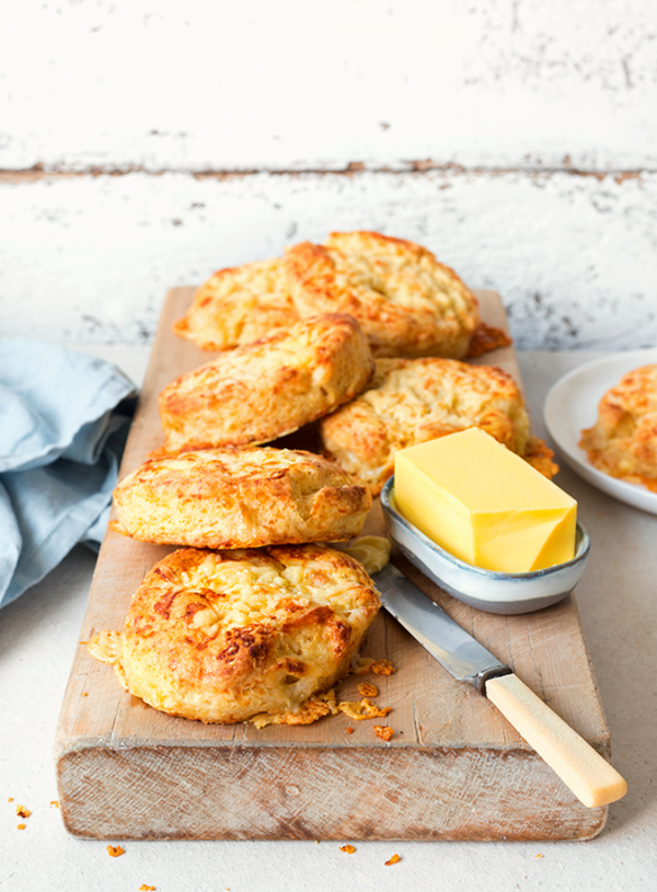 Three-cheese scones