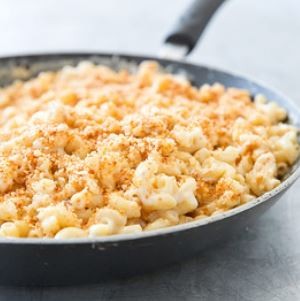 Three-cheese skillet macaroni