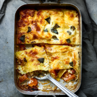 Three-cheese squash and sage lasagne