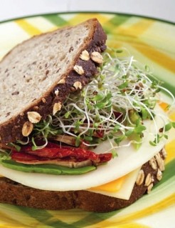 Three-cheese veggie sandwich