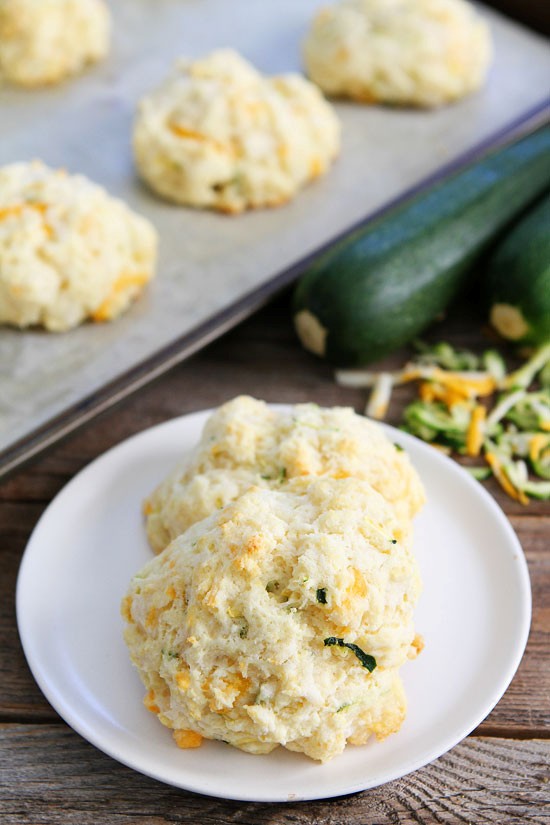 Three cheese zucchini drop biscuits