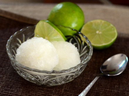 Three ingredient lime sorbet