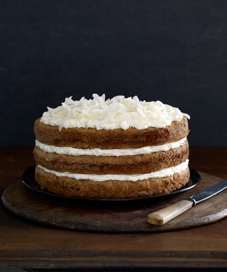 Three-layer parsnip cake with cream cheese frosting