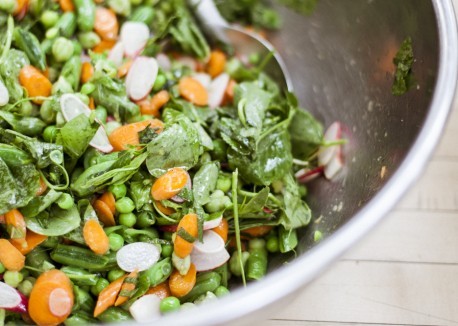Three-pea salad with Meyer lemon vinaigrette