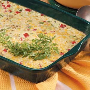 Three-pepper corn pudding