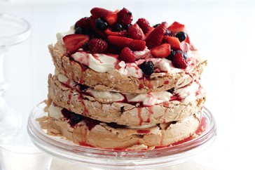 Three-tier brown sugar Pavlova
