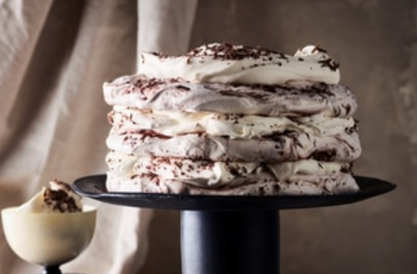 Three-tier Pavlova tiramisu