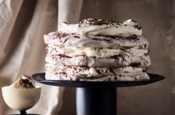 Three-tier Pavlova tiramisu