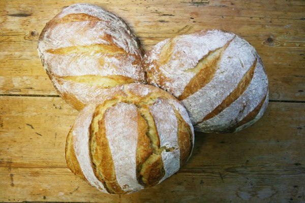 Three white loaves