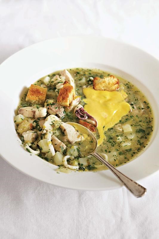 Thrifty fish soup with cheaty rouille