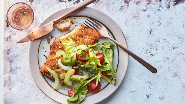 Thyme-and-sesame-crusted cutlets