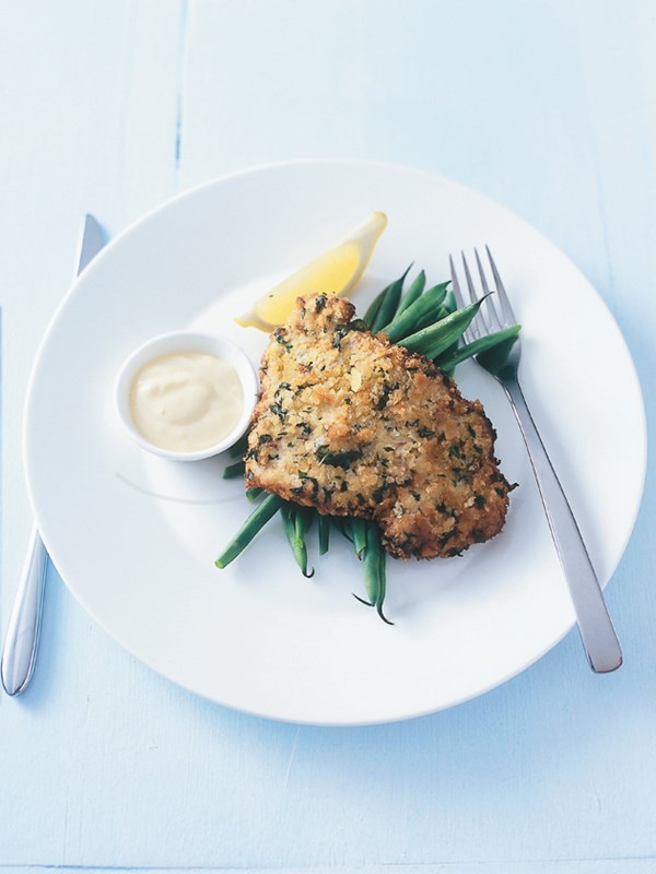 Thyme-crusted pork schnitzel