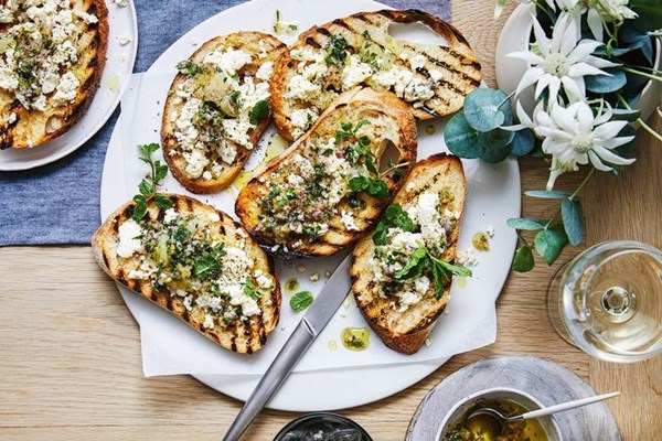 Thyme-infused ricotta, preserved lemon salsa