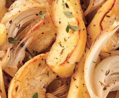 Thyme-roasted apples and onions