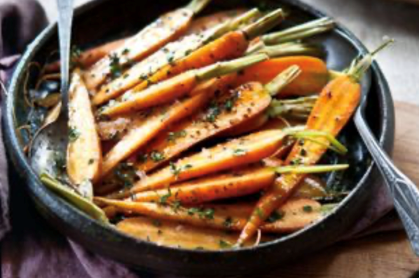 Thyme-roasted baby carrots