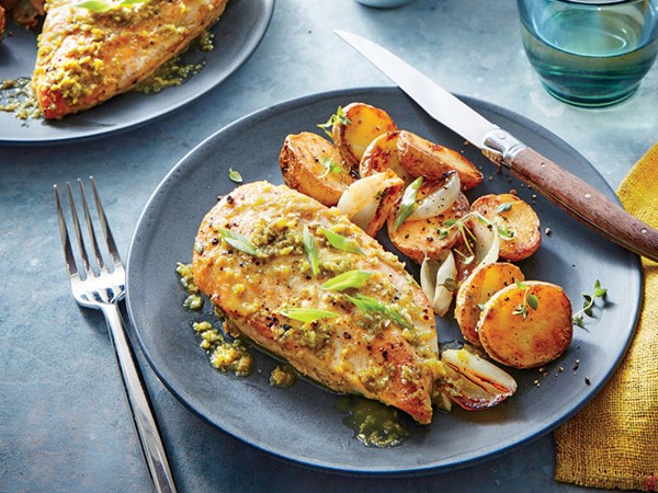 Thyme roasted potatoes and shallots