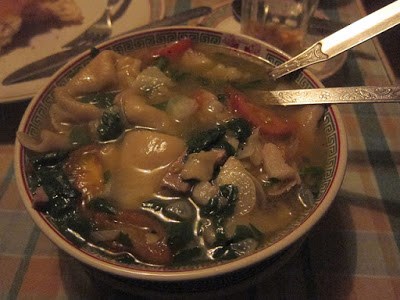 Tibetan noodle soup (Thenthuk)
