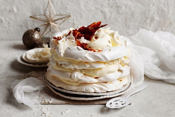 Tiered coconut meringue