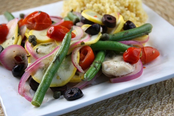 Tilapia & summer vegetable grill packets