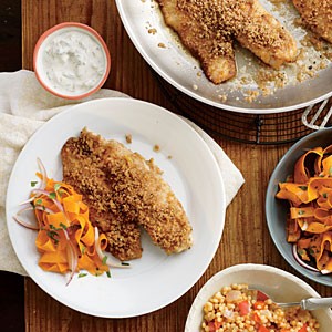 Tilapia and fennel-yogurt sauce
