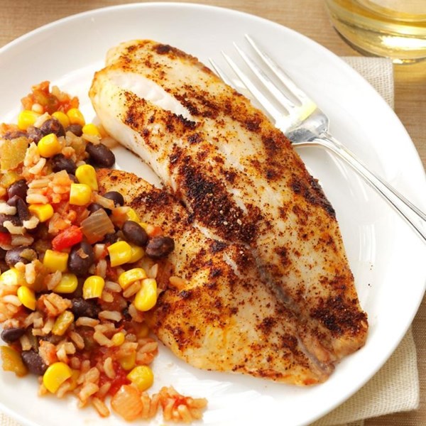 Tilapia with fiesta rice