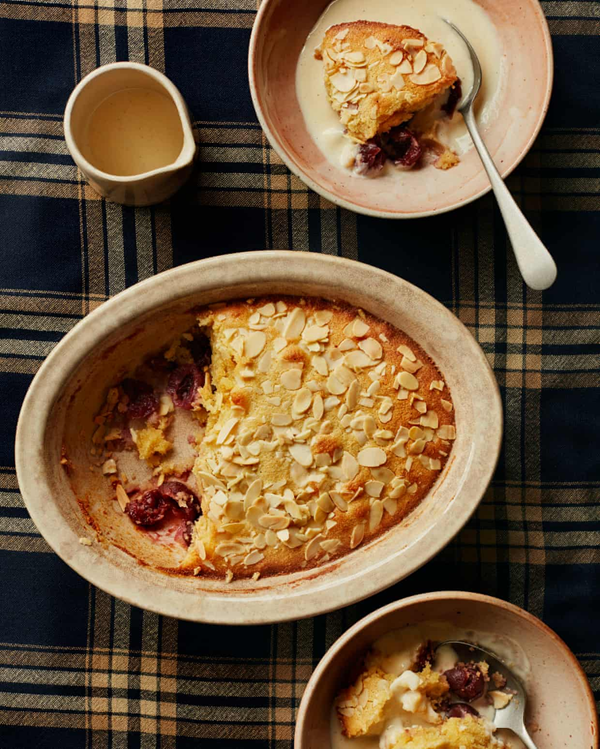 Tinned cherry Bakewell pudding