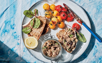 Tinned-sardine rillettes with chilli and olives