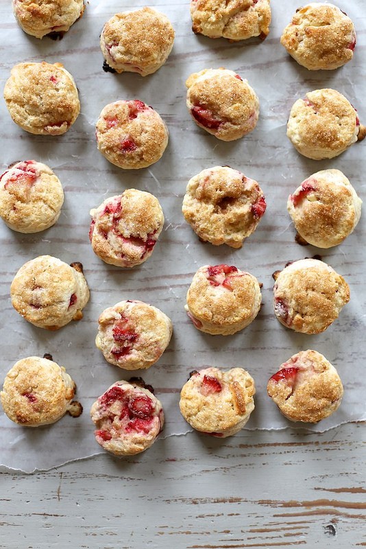 Tiny strawberry cream scones