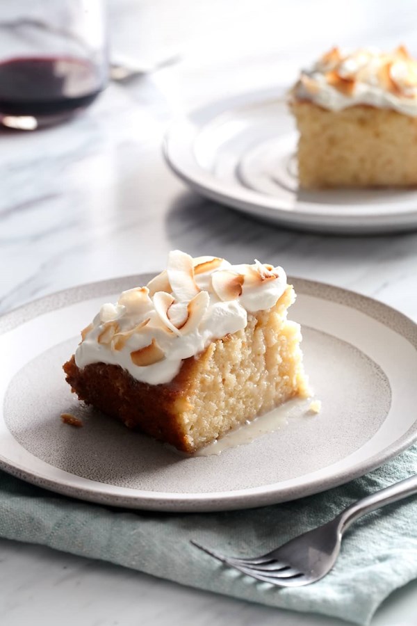 Tipsy coconut tres leches cake
