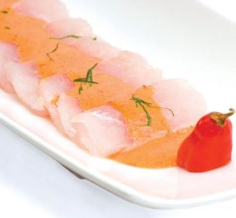 Tiradito with ají limo cream