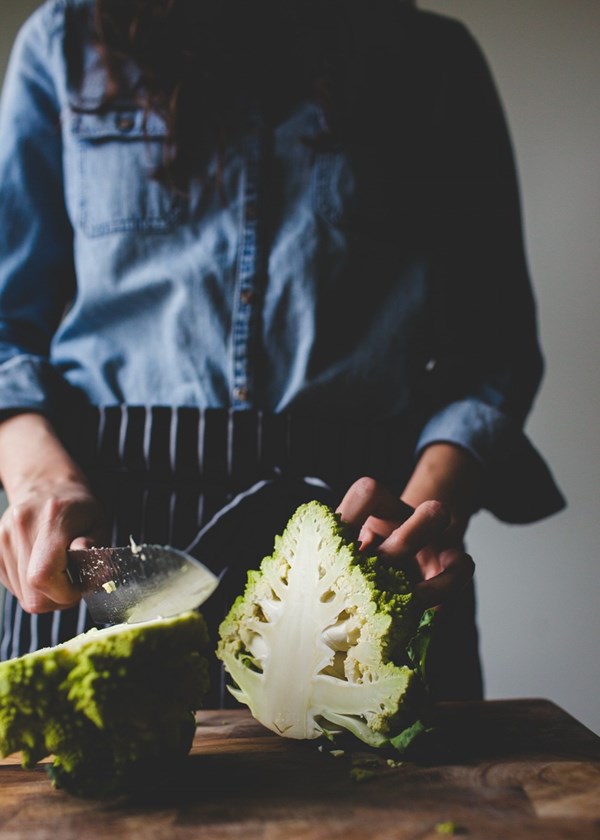 To cut Romanesco florets