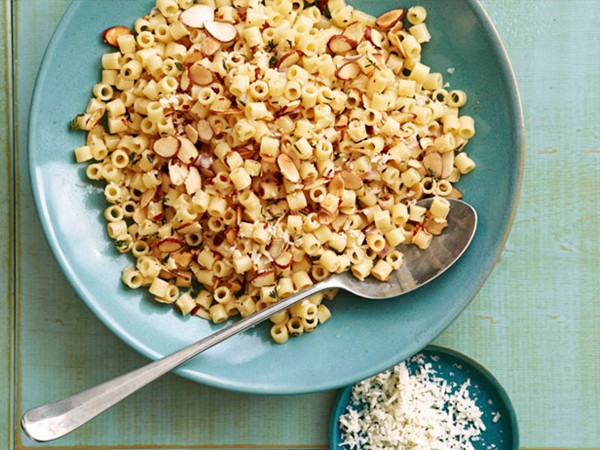 Toasted almond pasta salad