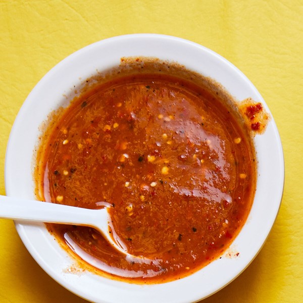 Toasted chile de árbol and tomatillo salsa