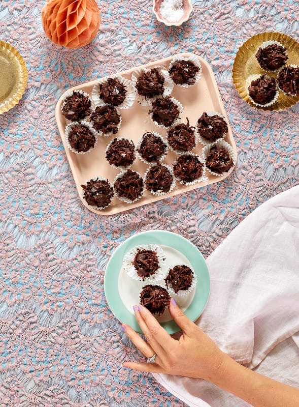 Toasted coconut & almond chocolate clusters
