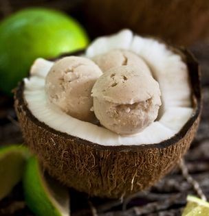 Toasted coconut Key lime ice cream