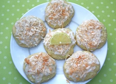 Toasted coconut lime cookies