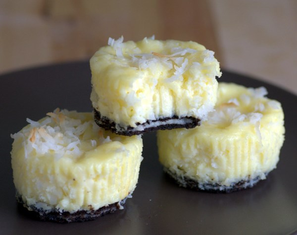 Toasted coconut mini cheesecakes