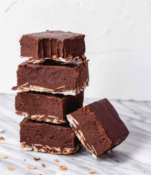 Toasted coconut-mocha fudge