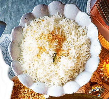 Toasted coconut rice