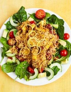 Toasted couscous salad with chicken tikka